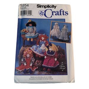 vintage pattern Simplicity Crafts 9354 Elaine Heigl soft sculpture dolls UNCUT